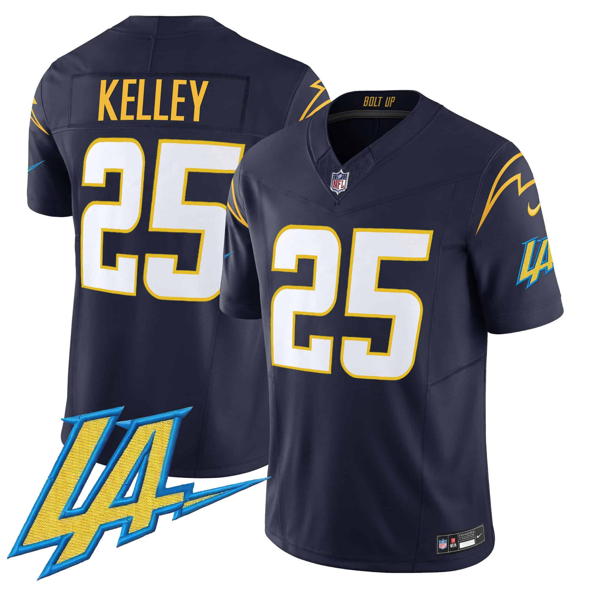 Men Los Angeles Chargers #25 Kelley Drak Blue 2024 Nike Vapor Limited NFL Jersey